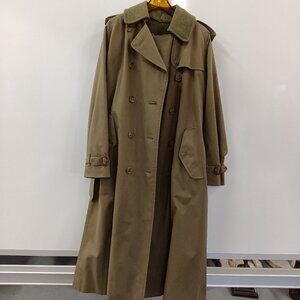 Burberry Olive Green Trench Coat Removable Wool Liner